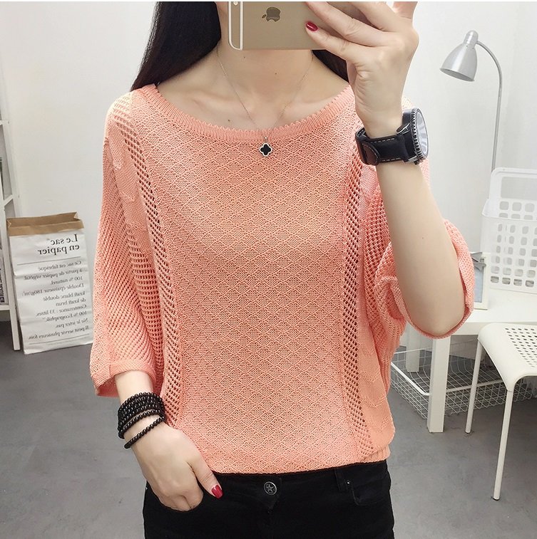 Áo len nữ áo len mỏng cổ tròn tay lỡ AH32