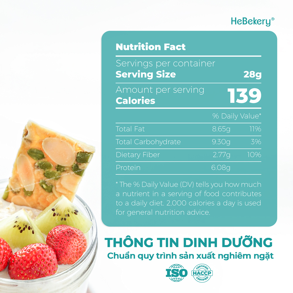 [HỘP TIỆN LỢI] Bánh Ngói Hạnh Nhân Siêu Hạt Chuẩn Keto - Bánh Ngói Ăn Kiêng Chuẩn Eatclean HEBEKERY by HEBE