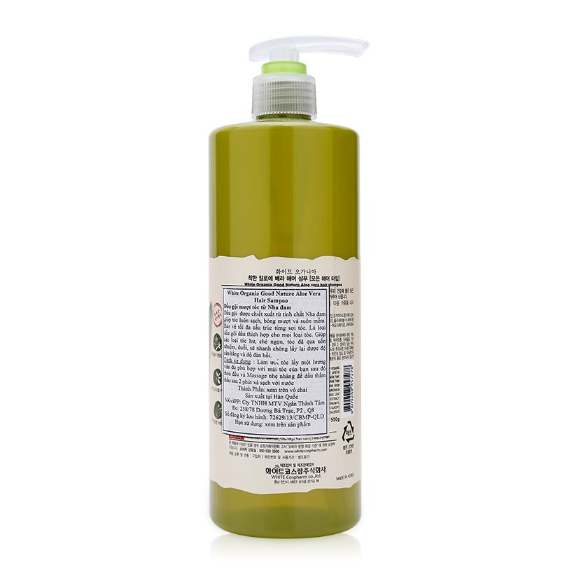 Dầu Gội White Good Nature Aloe Vera Hair Shampoo Organia (1.5L)