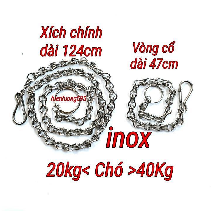 Xích inox size XL (35kg_50kg) cho chó lớn -Xích cho chó không xoắn