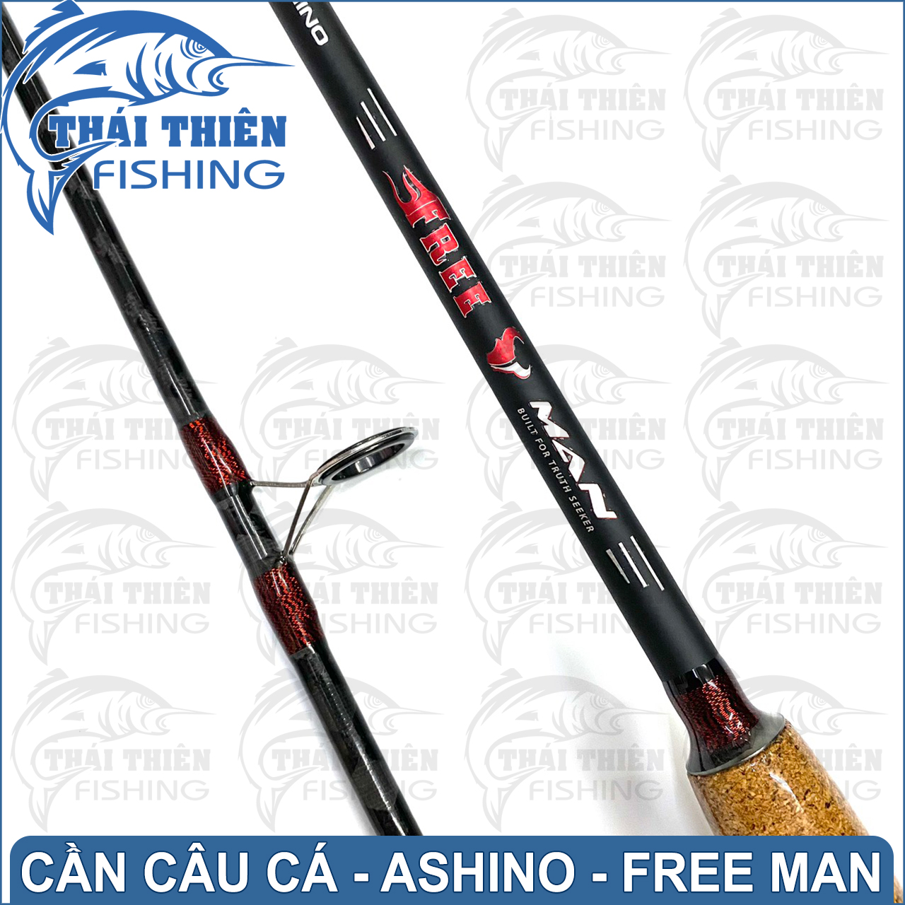 Cần Câu Cá Ashino Free Man Cần 2 Khúc Máy Đứng Phôi Carbon Xoắn Thân Rỗng Cán Gỗ Dòng Mới 2m1, 2m4, 2m7, 3m0