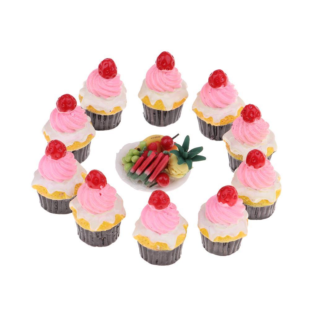 Mini Cake Stand Holder & Cake Set For 1/12 Dolls House Miniature Ornament