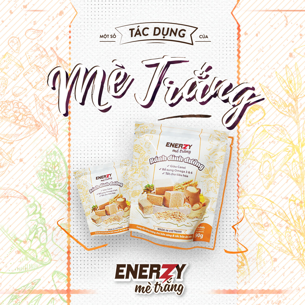 Bánh Enerzy Mè Trắng (90g)