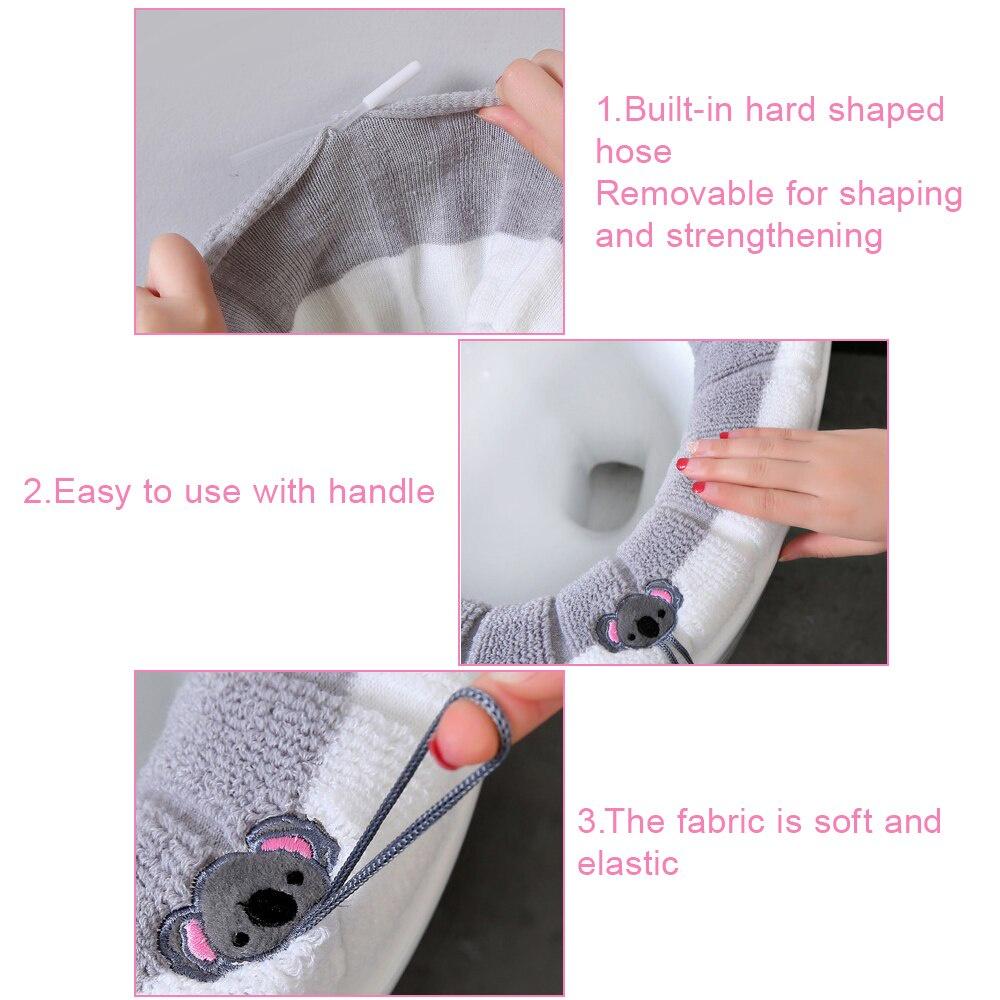 Washable Toilet Seat Case Cover Mat Set Warmer Universal Soft Bathroom Toilet Seat Cushion Cover Closestool Seat Case Lid Covers