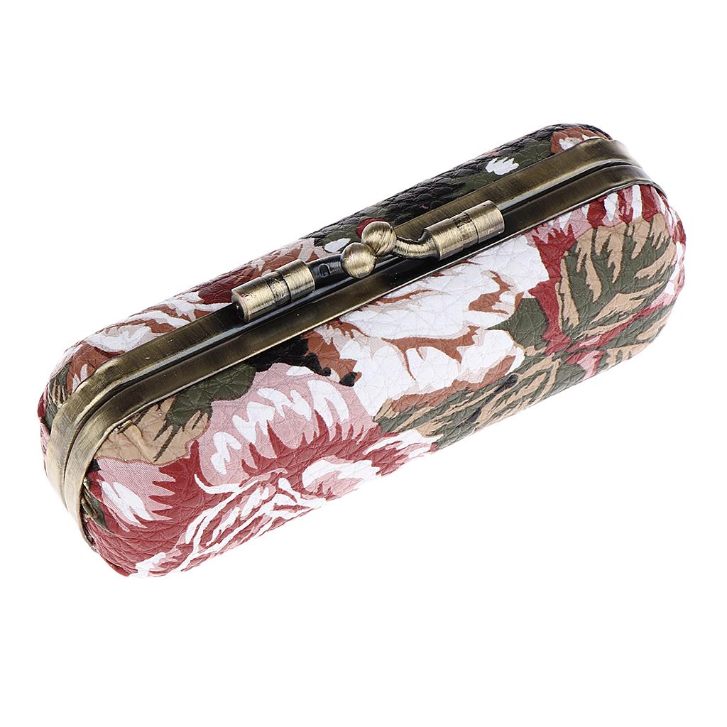 Makeup Holder Lipstick Case PU Leather Lip Balm Storage Box with Mirror for Purse Handbag Travel
