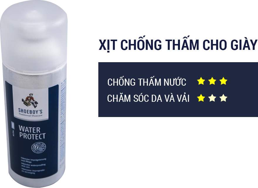 Combo Xịt chống thấm, kem vệ sinh, xịt khử mùi giày Shoeboy's chính hãng nhập khẩu từ Đức