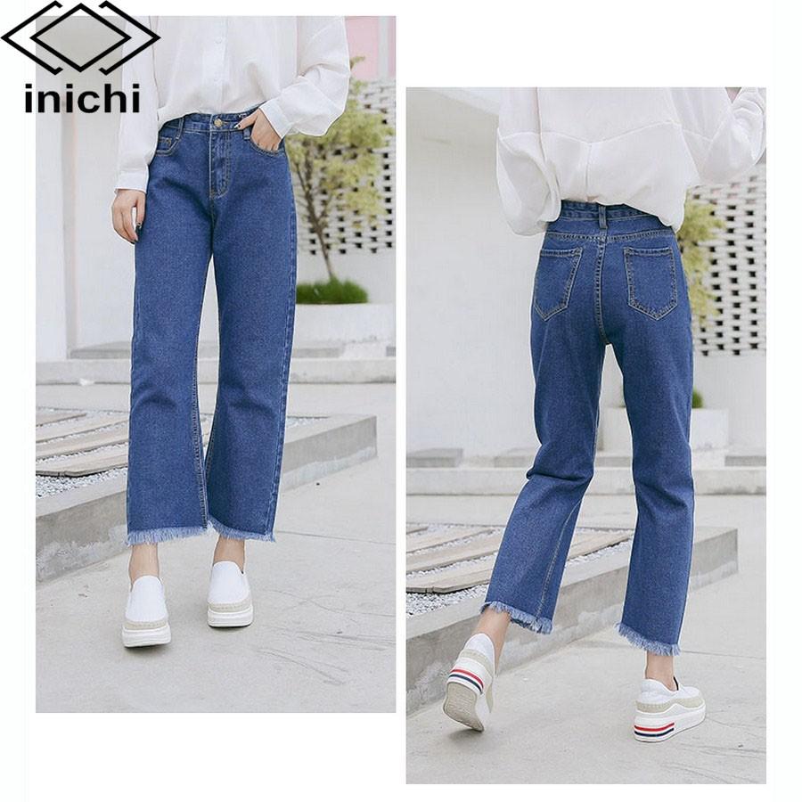 Quần jean nữ INICHI Q714 xanh trơn chất đẹp
