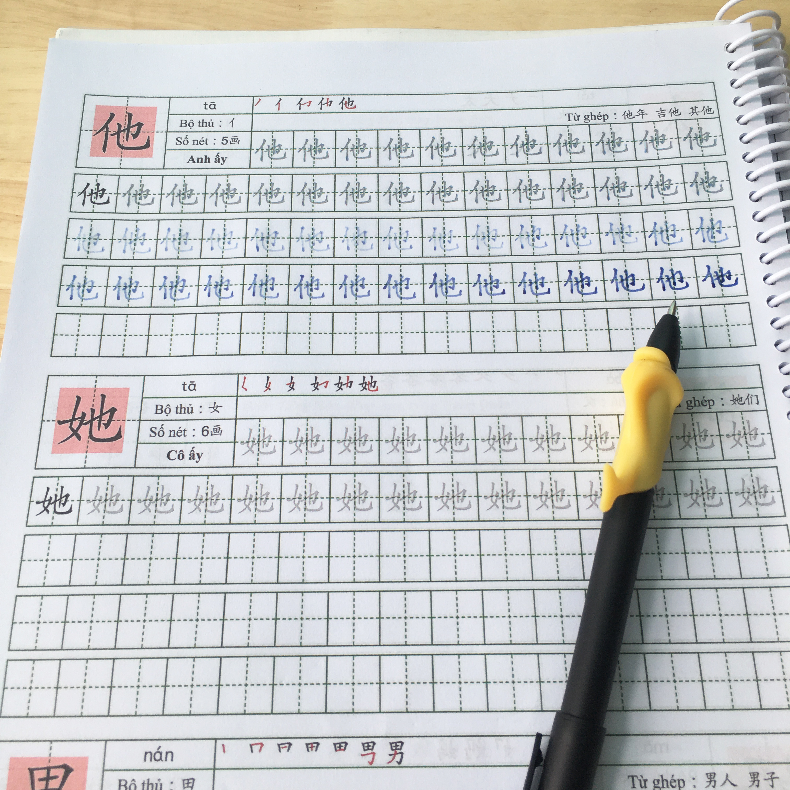Bộ bút tự bay mực 20 ngòi 1 vỏ 1 đệm luyện viết cho bé, luyện viết chữ Hán-Nhật-Hàn