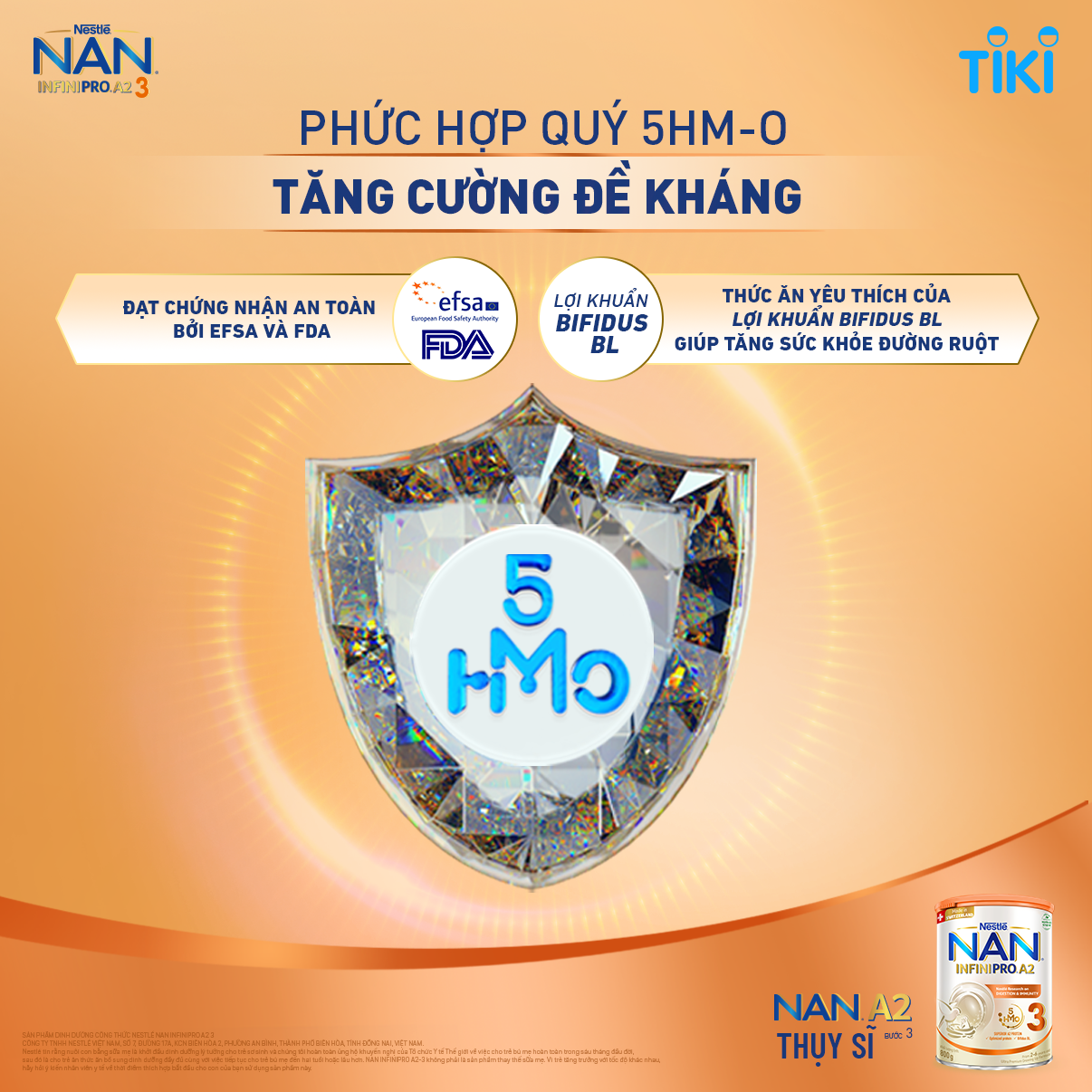 Sản phẩm dinh dưỡng công thức Nestlé NAN INFINIPRO A2 bước 3 800g từ Thụy Sỹ giúp dung nạp tiêu hóa tốt sau 7 ngày - Tặng Cân điện tử