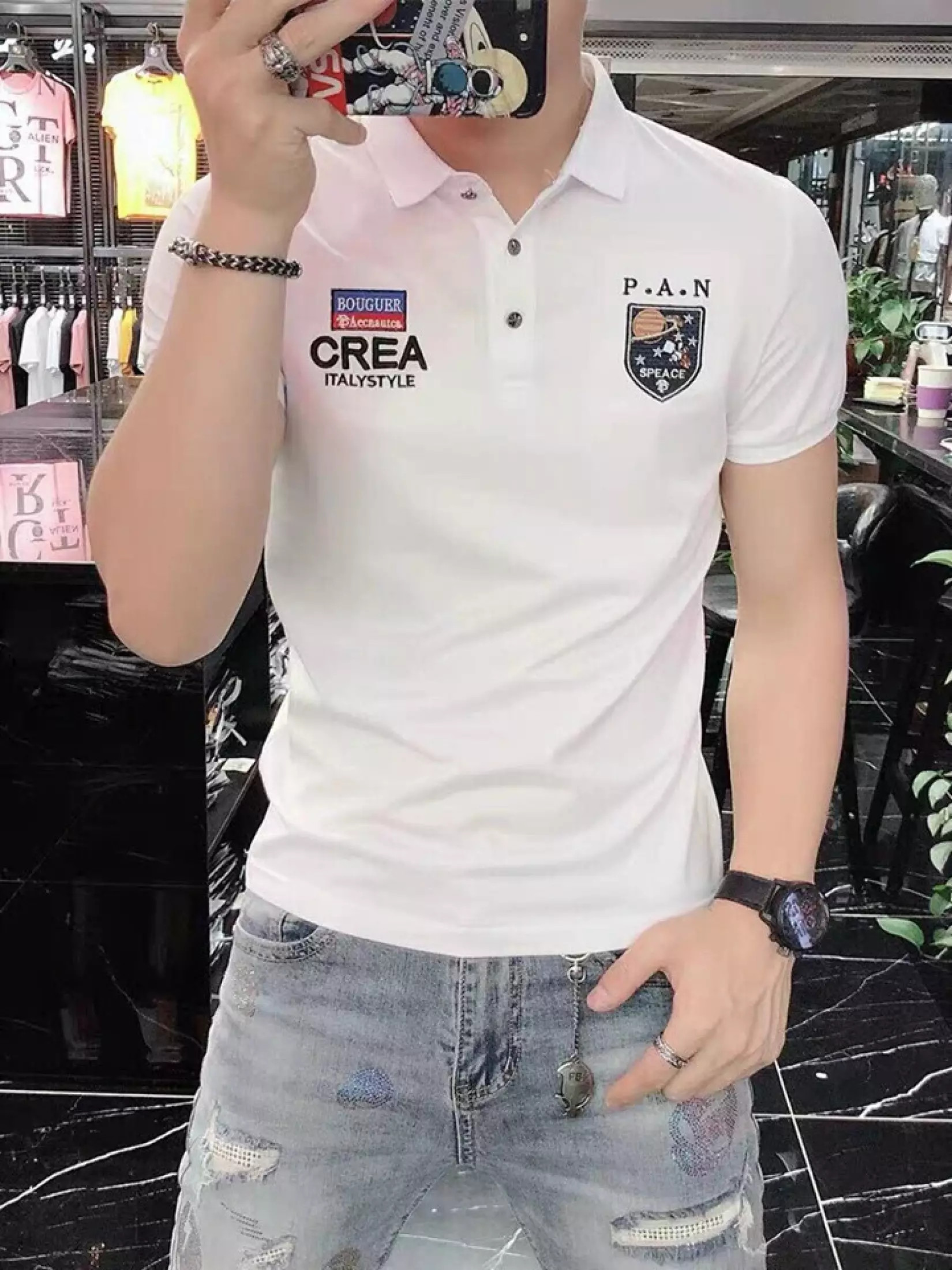 Áo thun nam có cổ thêu LOGO cực đẹp, áo POLO chất cotton, fomr body có 3 màu lựa chọn