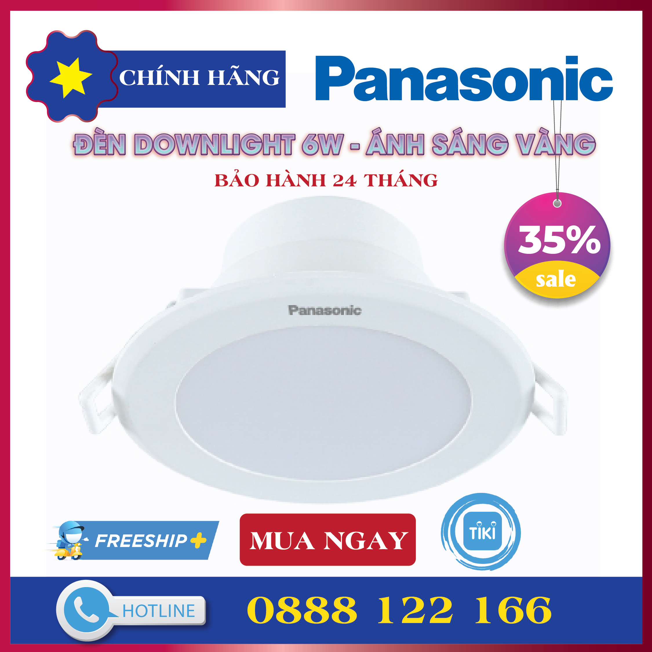 ĐÈN PANASONIC - SP DOWNLIGHT 6W (4000K) - SIÊU SÁNG - SIÊU TIẾT KIỆM - HÀNG CHÍNH HÃNG PANASONIC