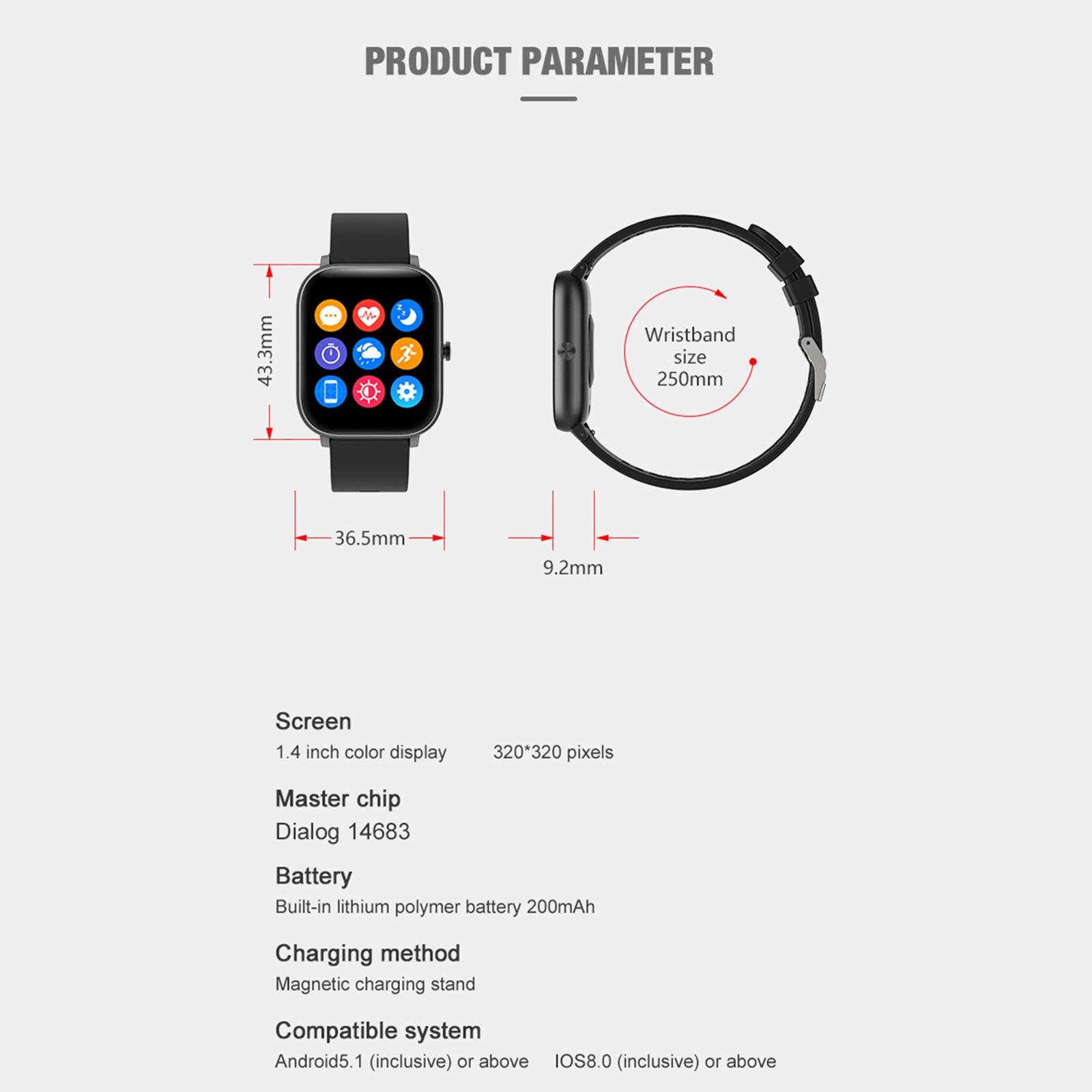 Smart Watch Blood Pressure Heart Rate Monitor Bracelet Wristband