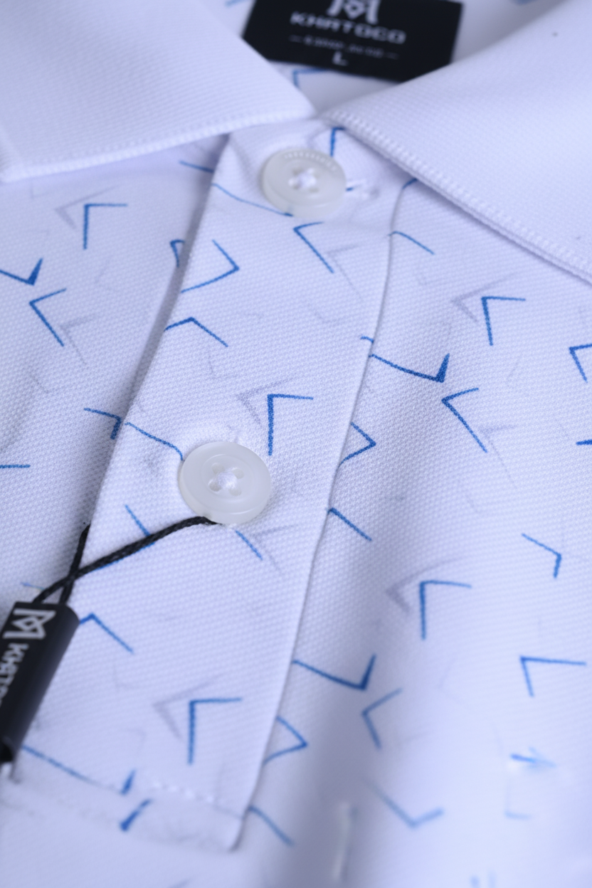 Áo thun polo nam Khatoco xẻ tà không túi(L-3XL)