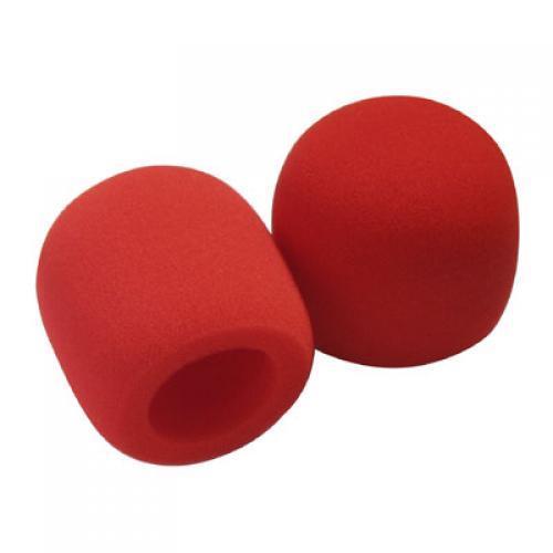 2pcs Handheld Microphone Windscreen Thick Foam Mic Cover Karaoke DJ, Red