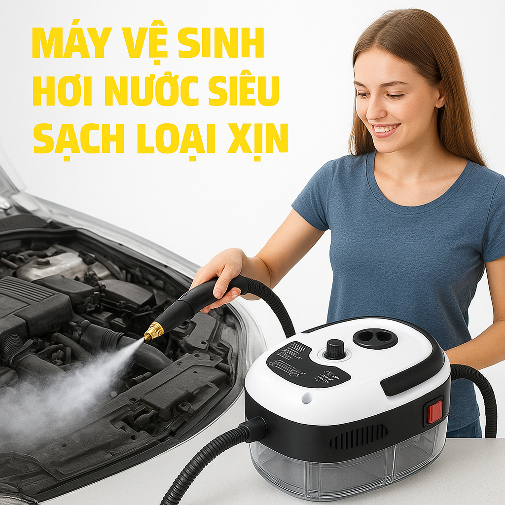 Máy Làm Sạch Hơi Nước Vjệ Sinh Động Cơ &amp; Nội Thất Ô Tô , Nhà Bếp – Đánh Bay Dầu Mỡ Siêu Nhanh, đèn trang trí