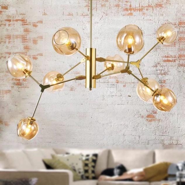 Đèn thả 9 bóng chao thuỷ tinh- đã cho dù là bóng DT