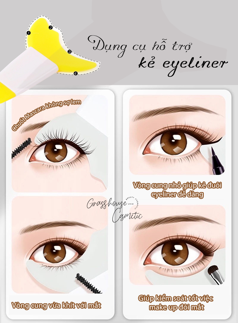 Dụng Cụ Hỗ Trợ trang điểm kẻ mắt, chuốt mascara Đa Năng tiện lợi nhỏ gọn [micro