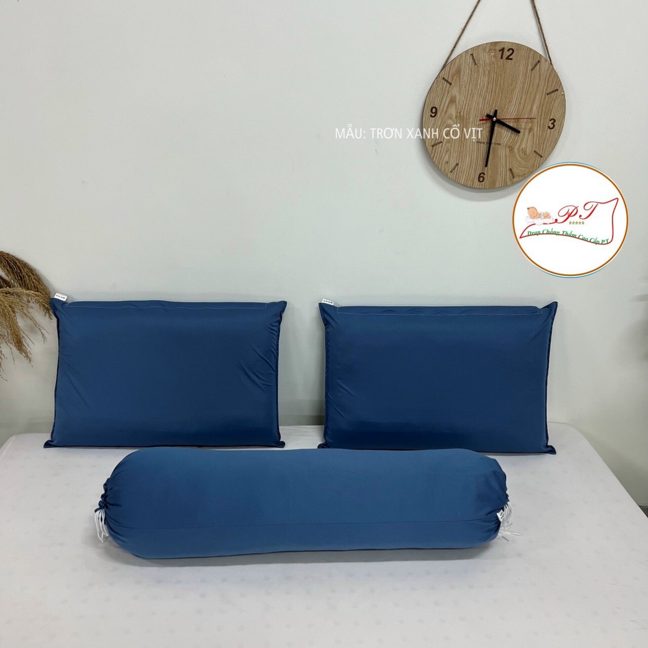 Ga Chống Thấm Cao Cấp PT Mẫu Họa Tiết Trơn Xanh Cổ Vịt
