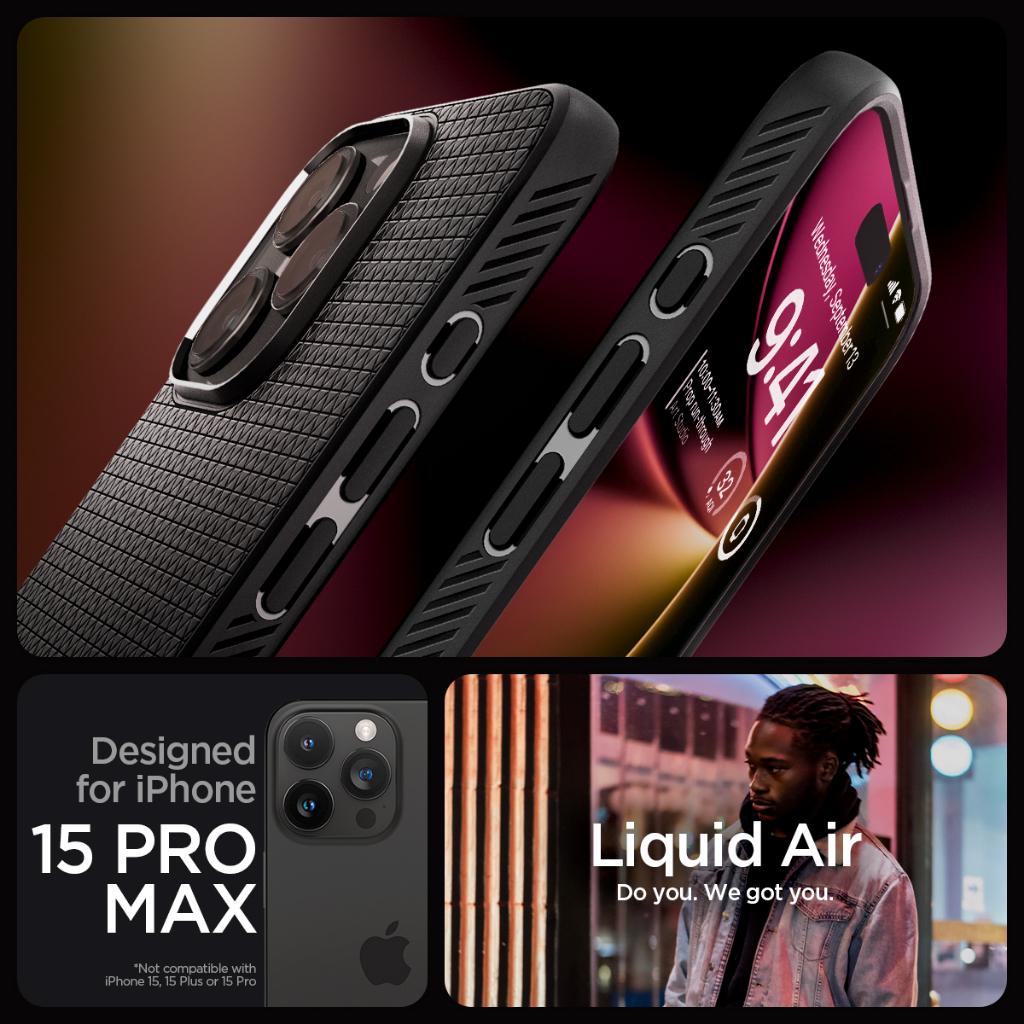 Ốp lưng cho iPhone 15/ 15 Plus/ 15 Pro/ 15 Pro Max Spigen Liquid Air - Hàng chính hãng