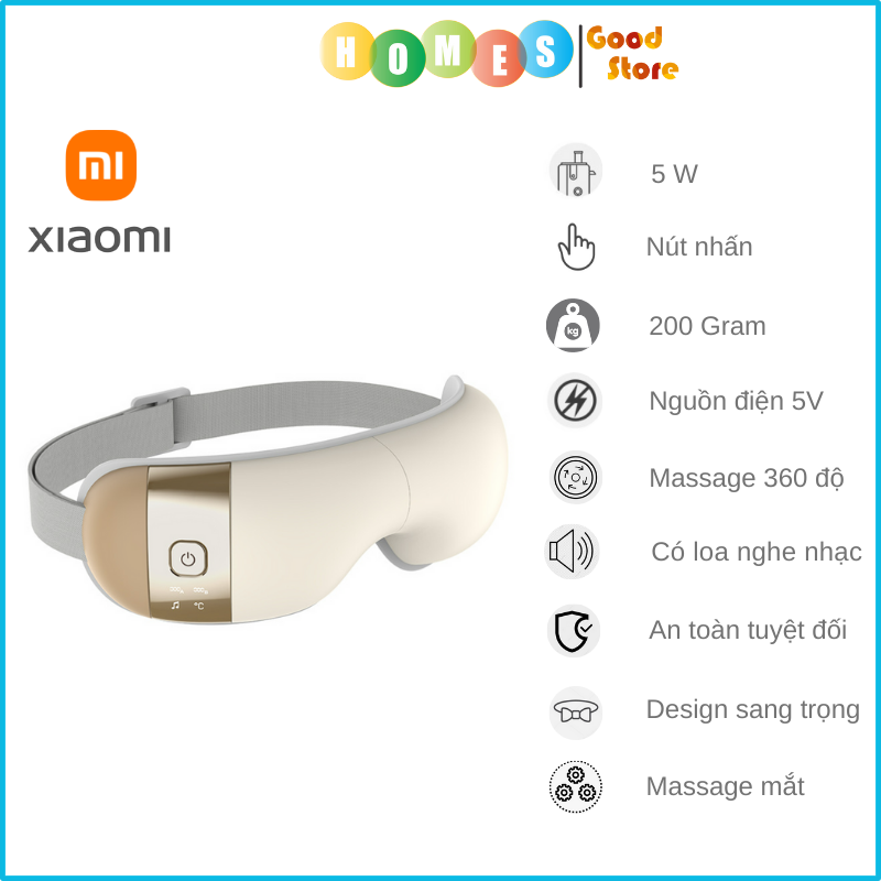 Máy Massage Mắt Bấm Huyệt 3D Xiaomi Jeeback E10 Nghe Nhạc Kết Hợp Sưởi Nhiệt Có Kết Nối App Điện Thoại - Hàng Chính Hãng