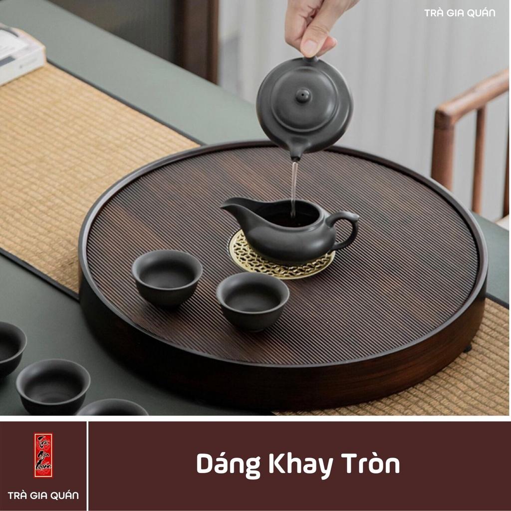 KT 64 Khay Trà Tre Cao Cấp Hình Tròn 3 Kích Thước