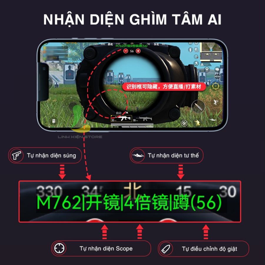 Bộ chuyển đổi chơi game Meiying M24 - Thiết bị hỗ trợ phím chuột ghìm tâm Ai kết nối điện thoại cực mướt - Hàng nhập khẩu