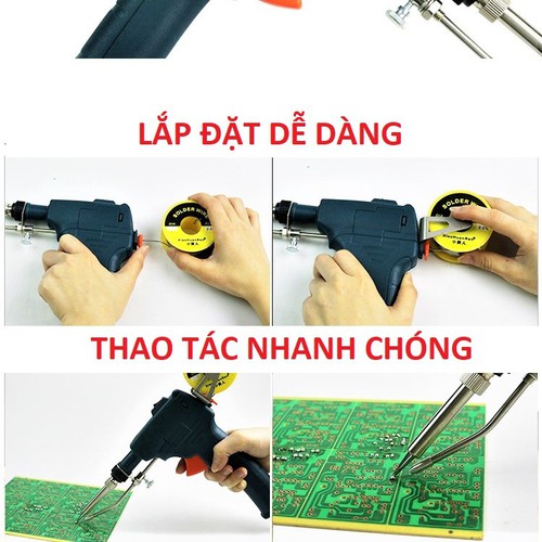 Mỏ hàn tự động đẩy thiếc 60w mẫu mới bản đặc biệt mũi thẳng loại tốt gia nhiệt nhanh