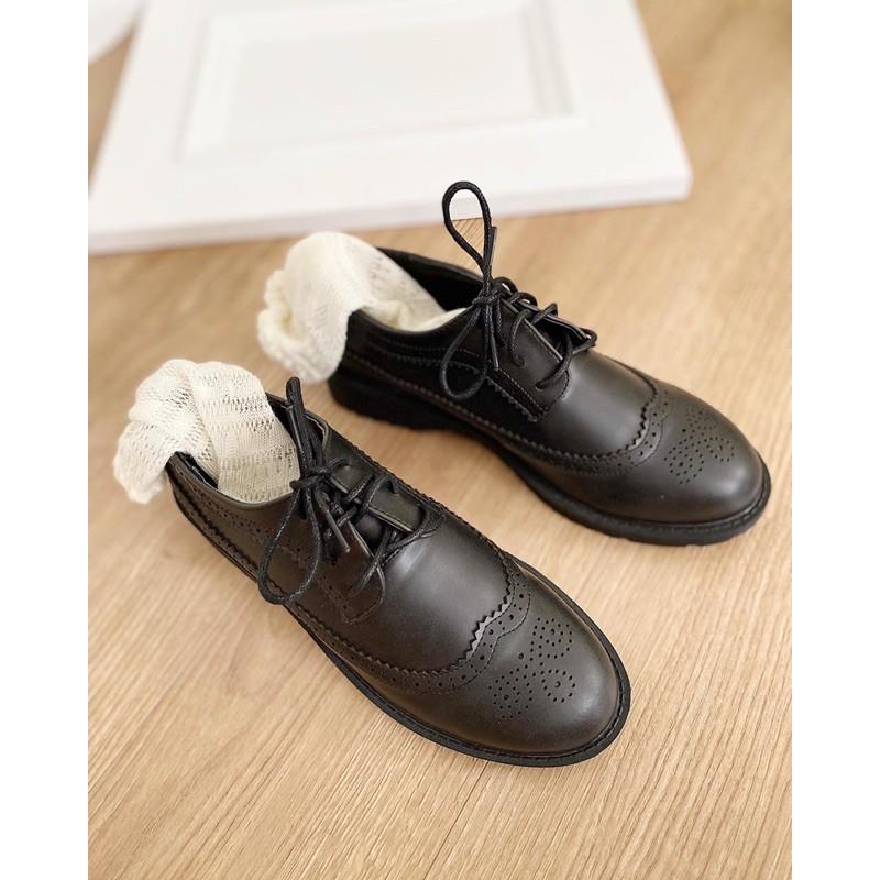 Giày oxfords da mềm nữ (Có clip tự quay sản phẩm) đế cao su cao cấp