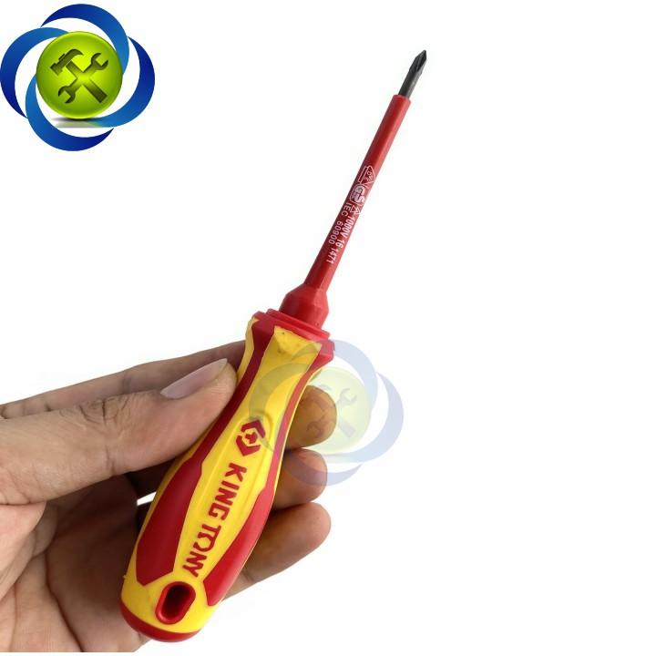 Vít bake cách điện  PH0 Kingtony 14710003 dài 75mm cán đỏ - vàng