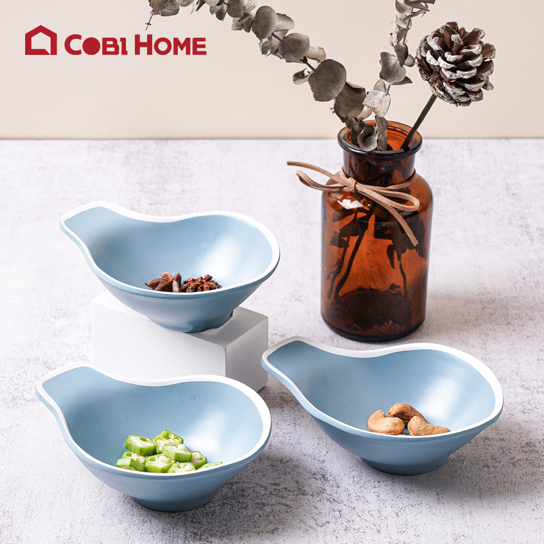 Chén tròn bằng melamine có kiểu tay cầm