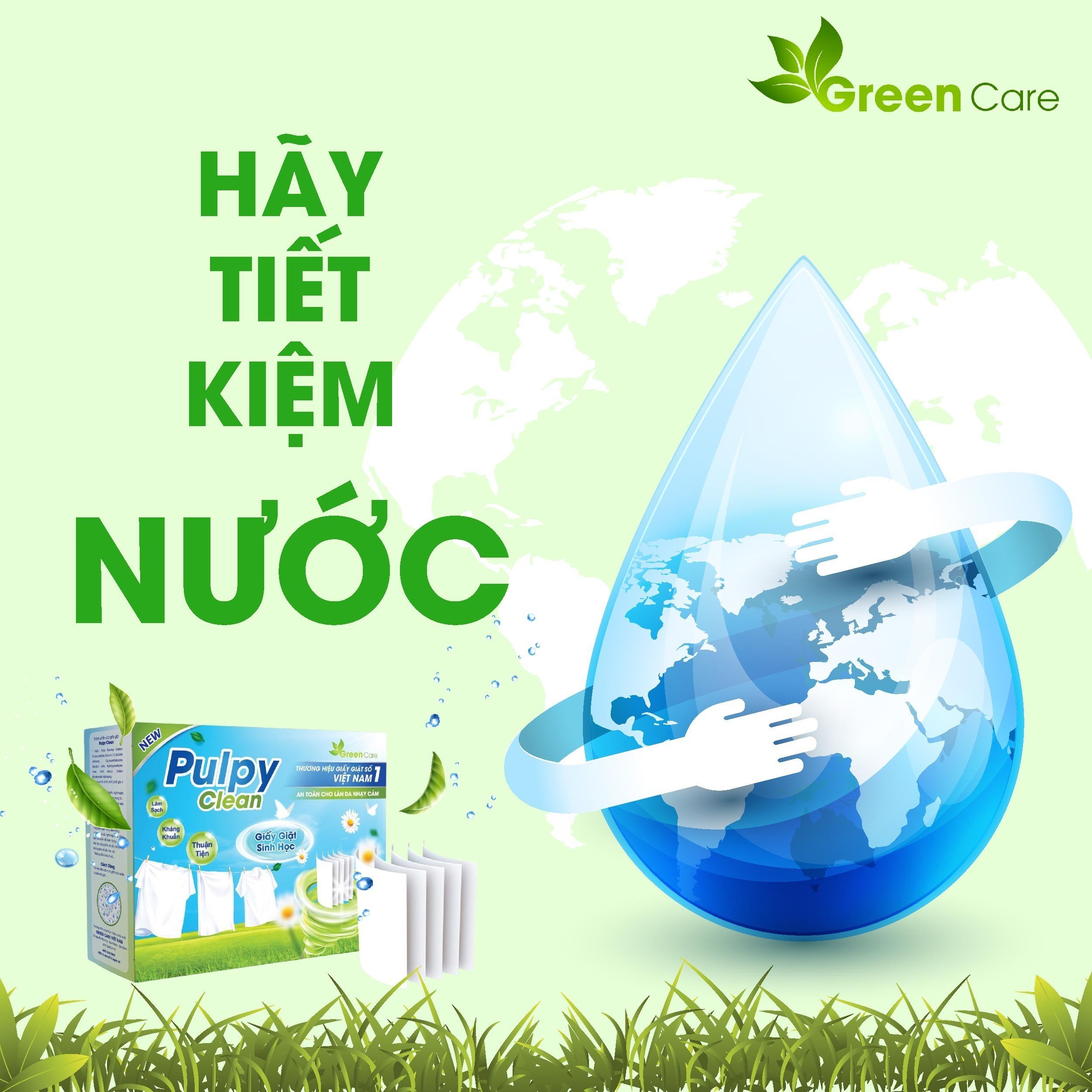 Giấy Giặt Sinh Học Pulpy Clean- 1 hộp 50 miếng