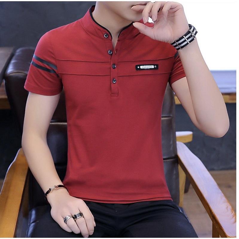 Áo thun nam cổ trụ mềm mại vải chống nhăn thấm mồ hôi co giãn thoải mái Skymen Fashion