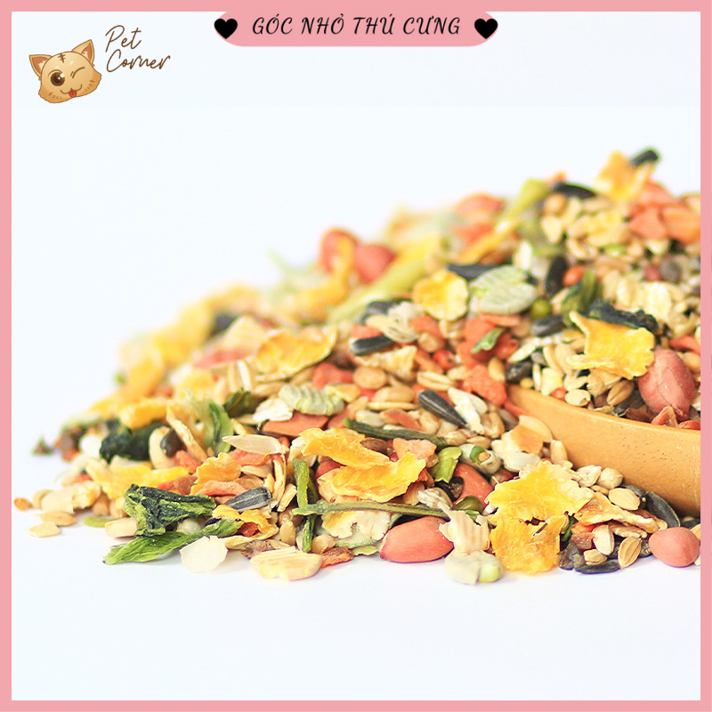 Thức ăn cho hamster cao cấp, hỗn hợp ngũ cốc, rau củ quả và hải sản