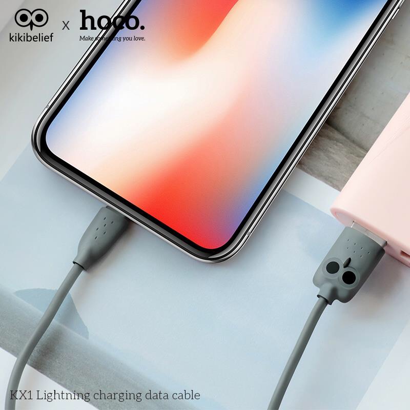 Cáp Sạc ( IPhone, IPad )Hoco Kx1 - Lightning -1M + Tặng Kèm Ghế Đỡ Điện Thoại Chữ O - Hàng Chính Hãng