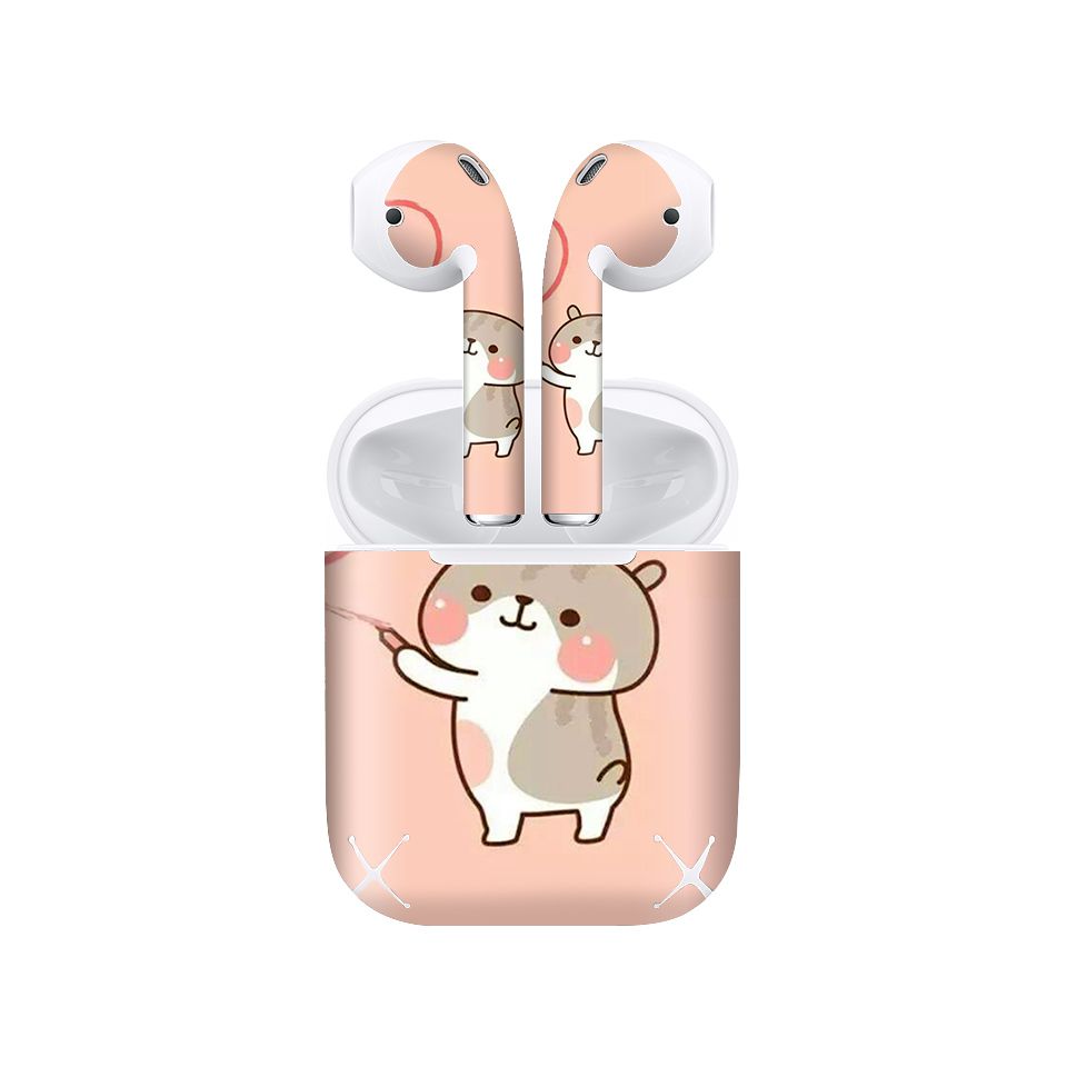 Miếng dán skin chống bẩn cho tai nghe AirPods in hình thiết kế - atk089 (bản không dây 1 và 2)