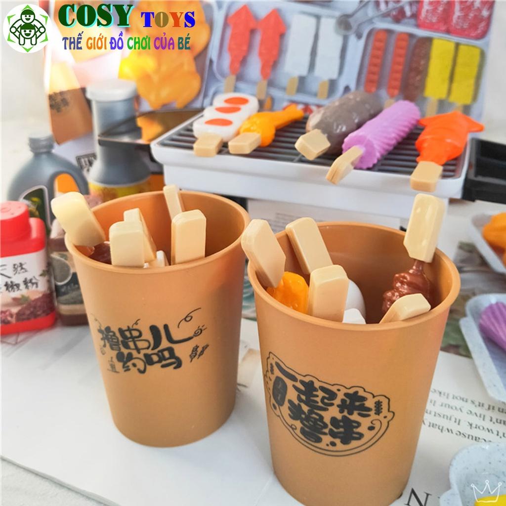 Hộp đồ chơi mô hình đồ ăn và bếp nướng thịt BBQ với 55 chi tiết đẹp cho bé