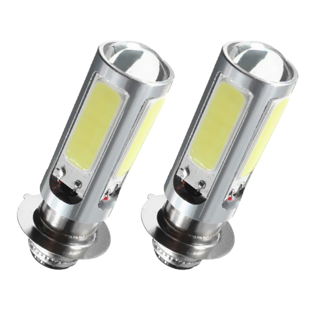 2x 6000K White H6M COB LED Motorbike/ATV Headlight Fog Light PX15d P15D25-1