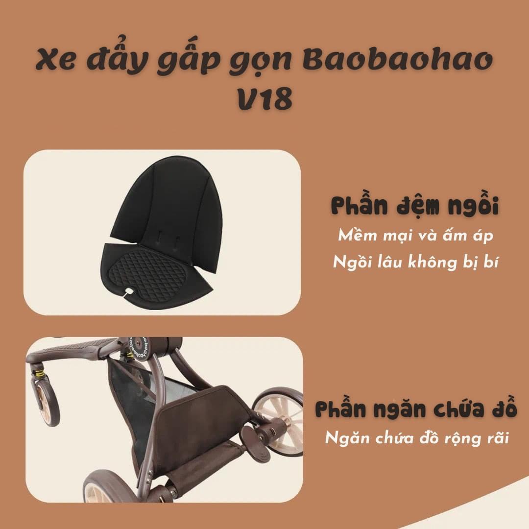 Xe đẩy gấp gọn baobaohao V18 , cao cấp 5 chế độ