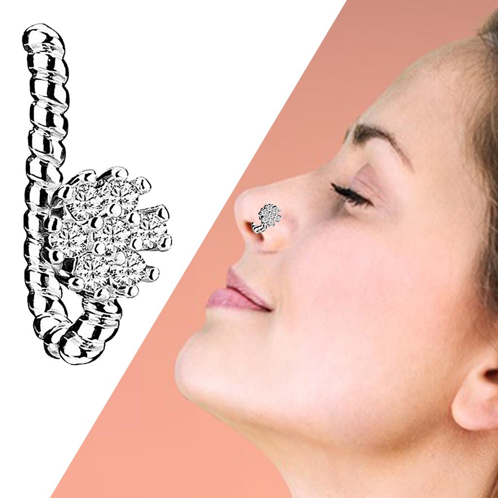 Fake Nose Rings 18G  Fake Lip Ear Nose Septum Ring Non Piercing silver