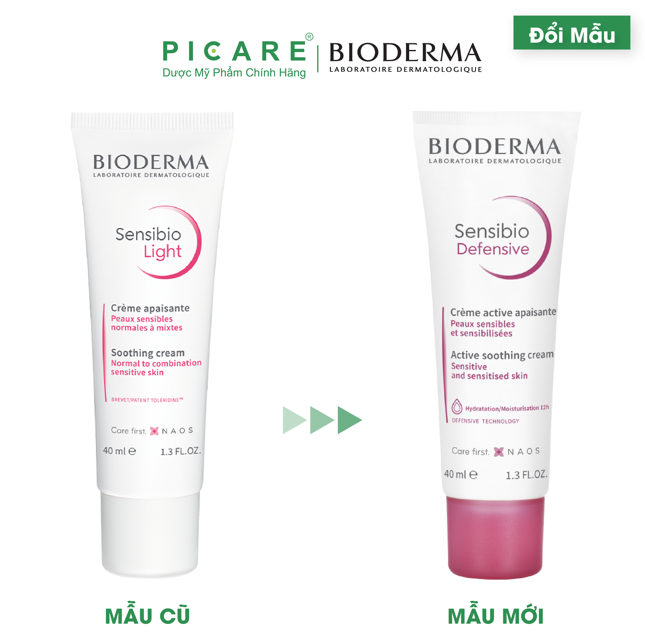 Kem Dưỡng Ẩm Làm Dịu Da Bioderma Sensibio Light - 40ml