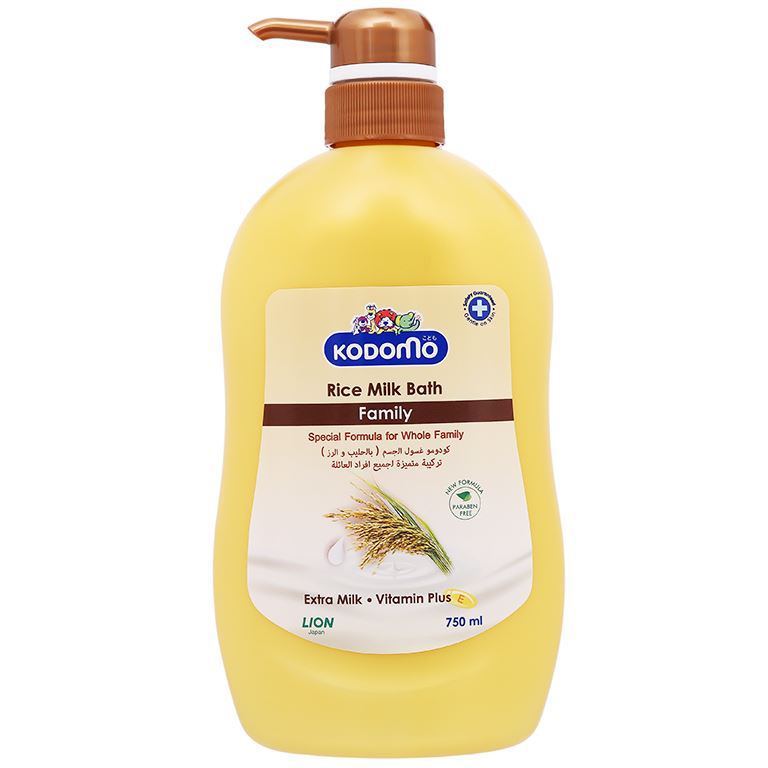 Sữa tắm Kodomo Rice Milk 750ml - Sử dụng được cho cả trẻ em và người lớn, phù hợp với mọi loại da.