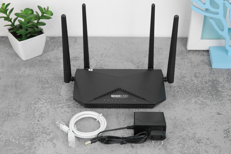 Bộ Phát Sóng Wifi Router Chuẩn AC1200 Băng Tần Kép Totolink A3002RU V2 Đen - Hàng chính hãng