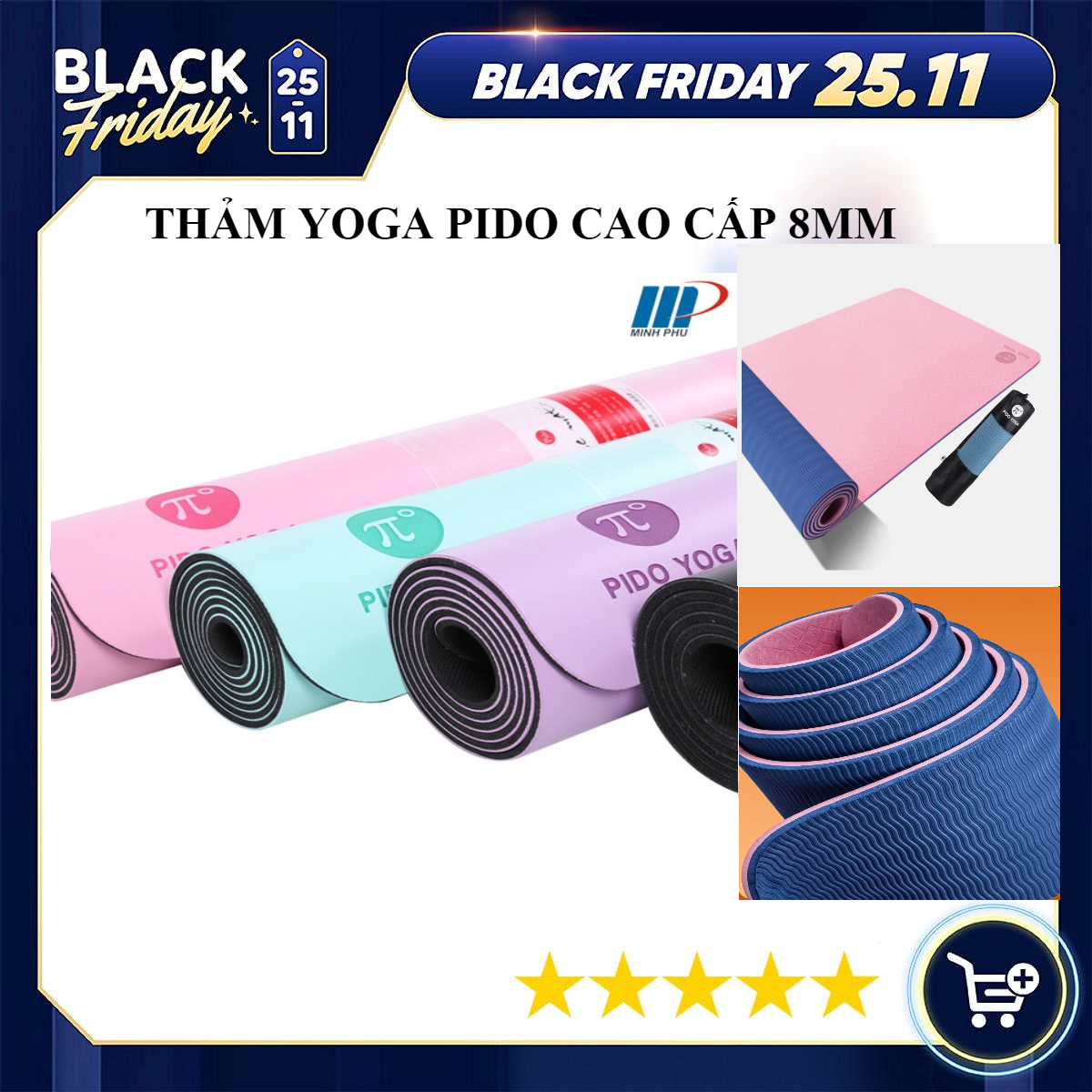 Thảm Tập Yoga TPE 2 Lớp ZERA-8MM-2L-XAM - Xám