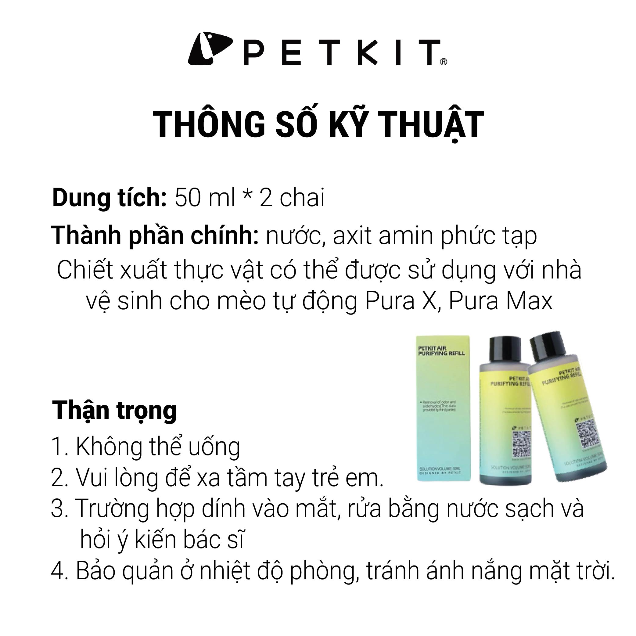 COMBO 2 Chai Tinh Dầu Dùng Cho Máy Vệ Sinh Tự Động Cho Mèo Petkit Pura Max