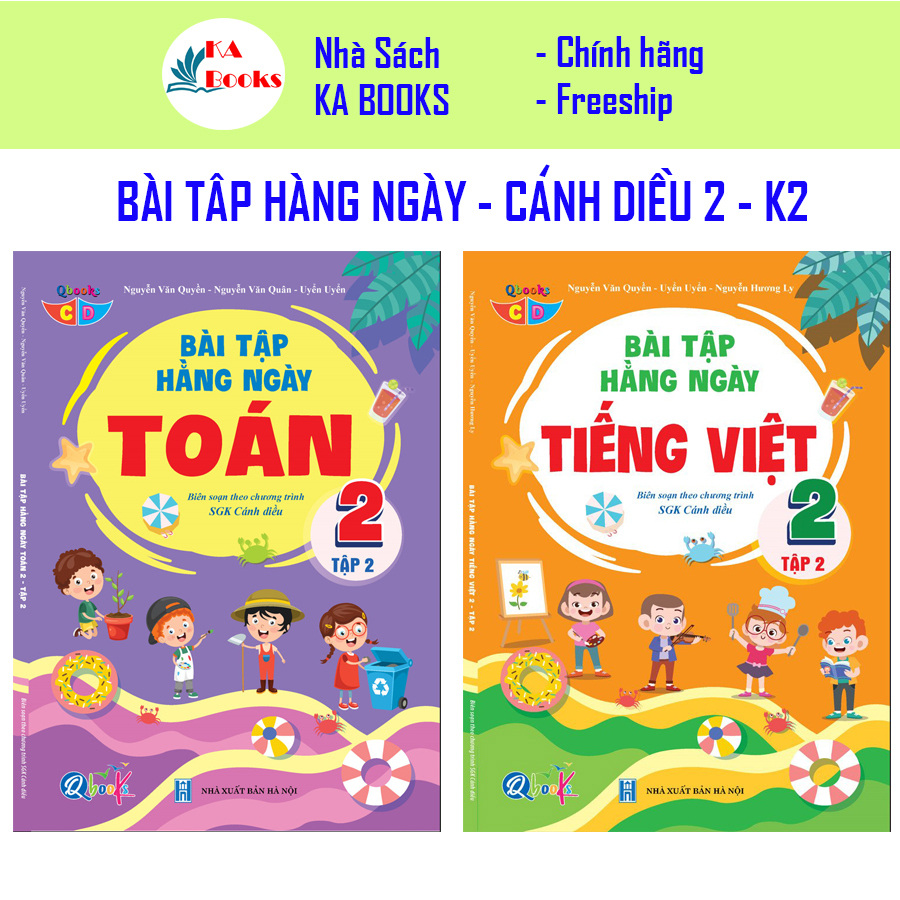 Combo Bài Tập Hằng Ngày Toán và Tiếng Việt Lớp 2 - kì 2 - Cánh diều (2 quyển)