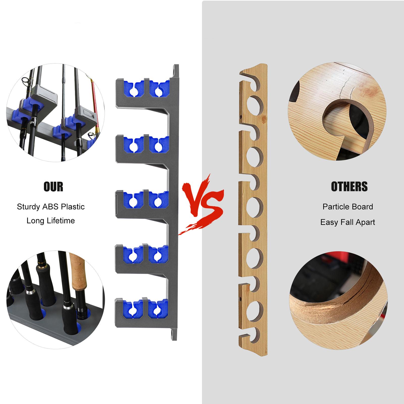 Giá treo cần câu BL-071 cho 10 cần câu Giá treo cột câu cá treo tường Giá đỡ