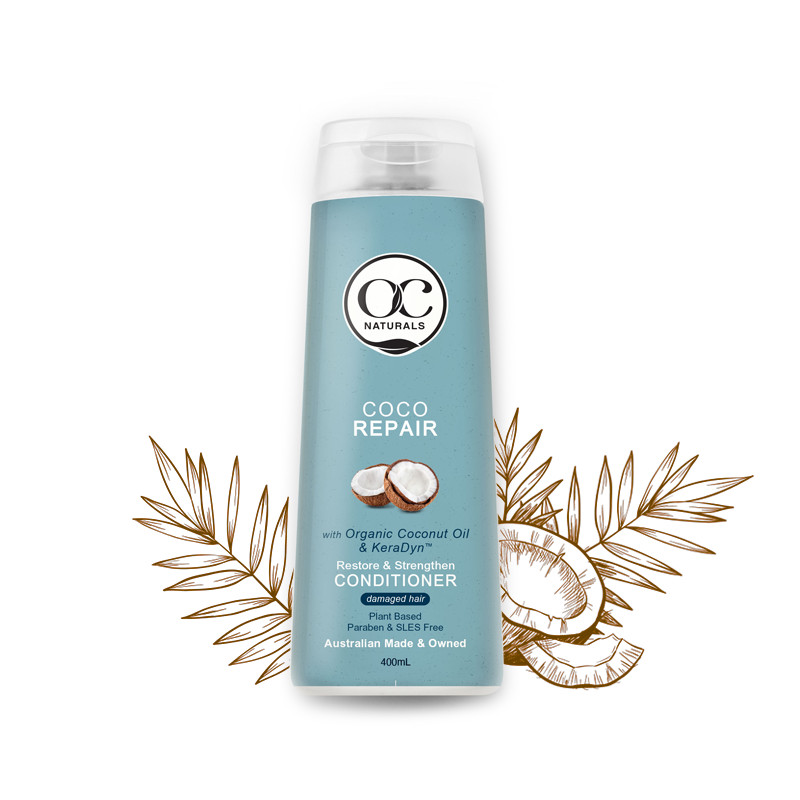 Dầu xả phục hồi tóc hư tổn dưỡng chất dầu dừa và dầu cải OC Naturals coco 400ml