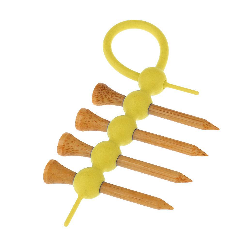4-5pack Mini Golf Tee Holder Tool Carrier Clip + 4 Pieces Wood Golf Tees Set