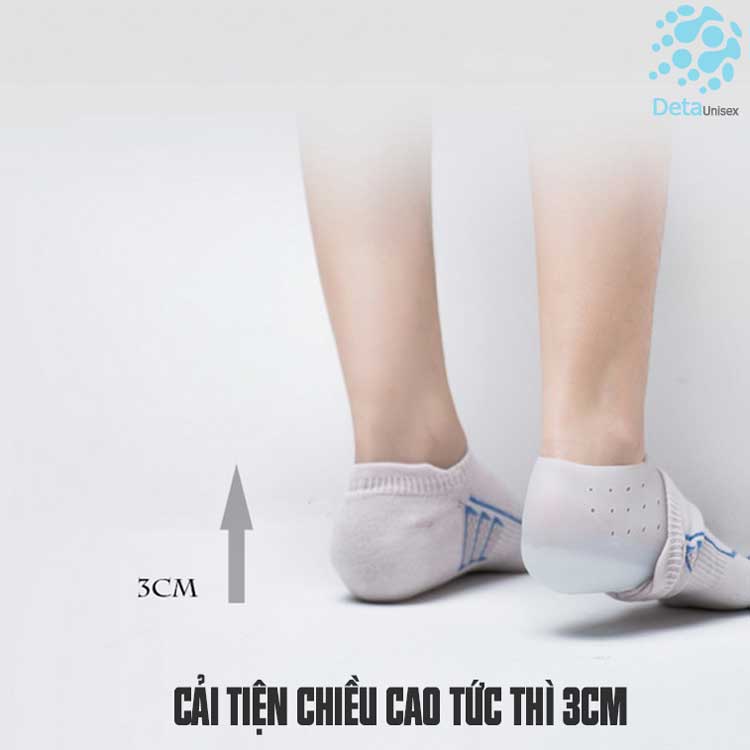 Vớ Tăng Chiều Cao Silicon giấu giày cho nam nữ văn phòng Detaunisex - LGC3