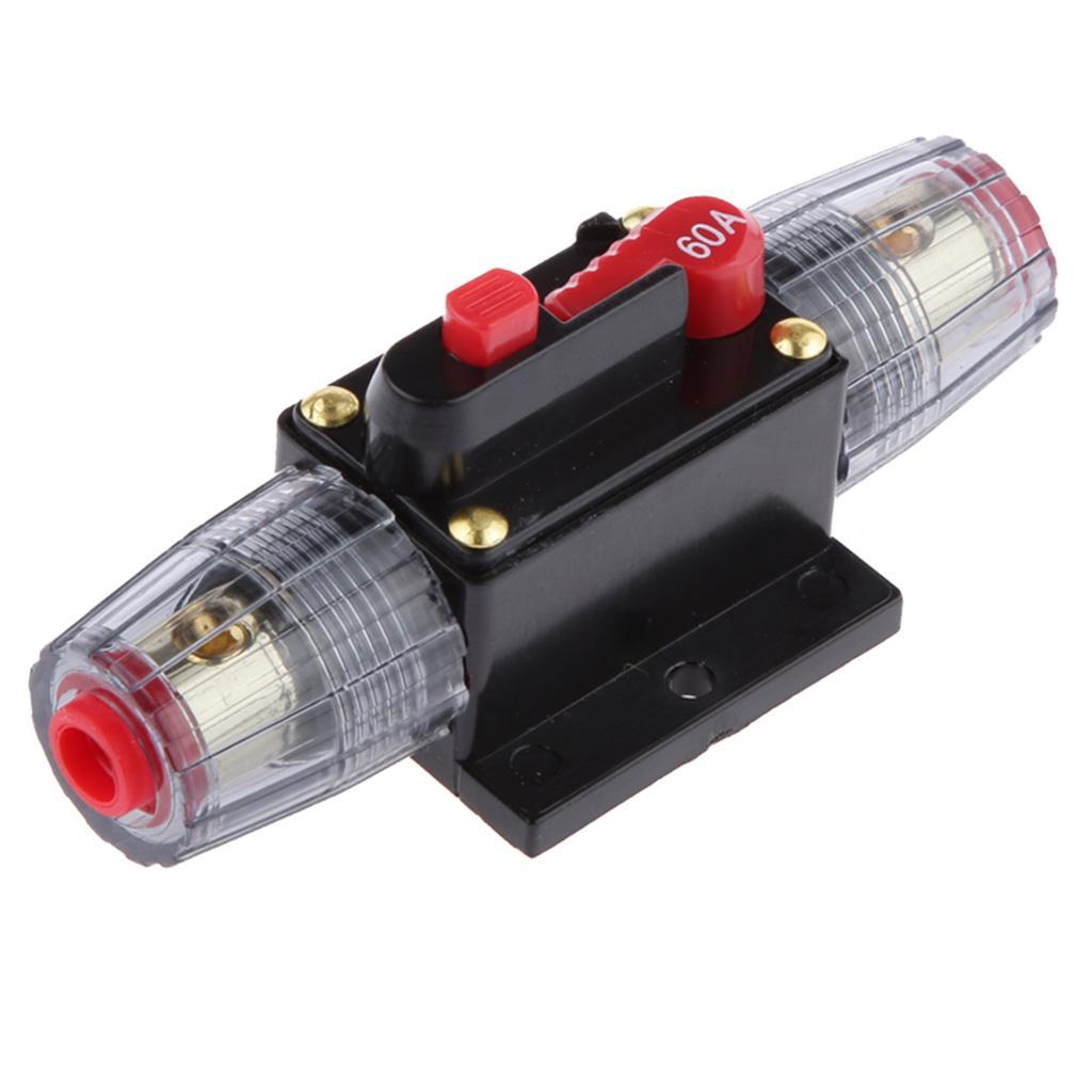 3-5pack Manual Reset Circuit Breaker 12v/24v Car Auto Boat Audio Fuse Holder 60A